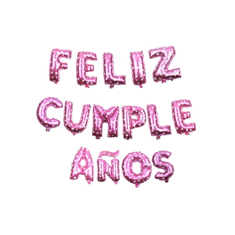 Click para tamaño original Globo metálico feliz cumpleaños rosado