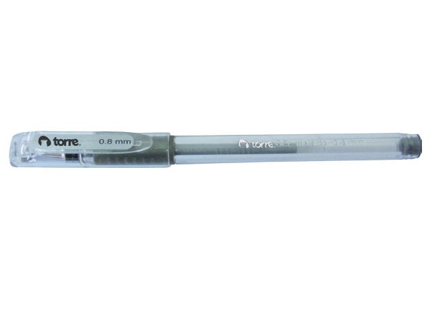 Lápiz gel torre 0.7 mm plateado (12)