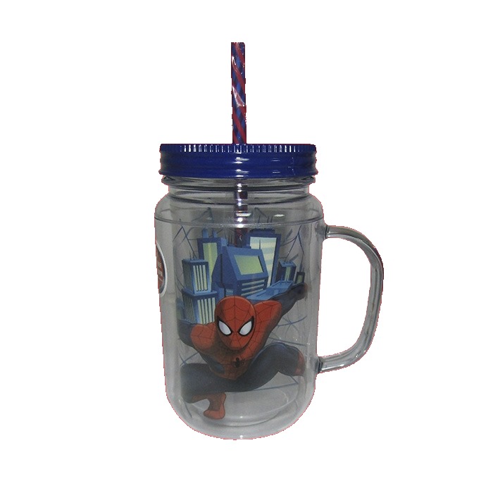 Vaso con tapa de Spider Man Plástico