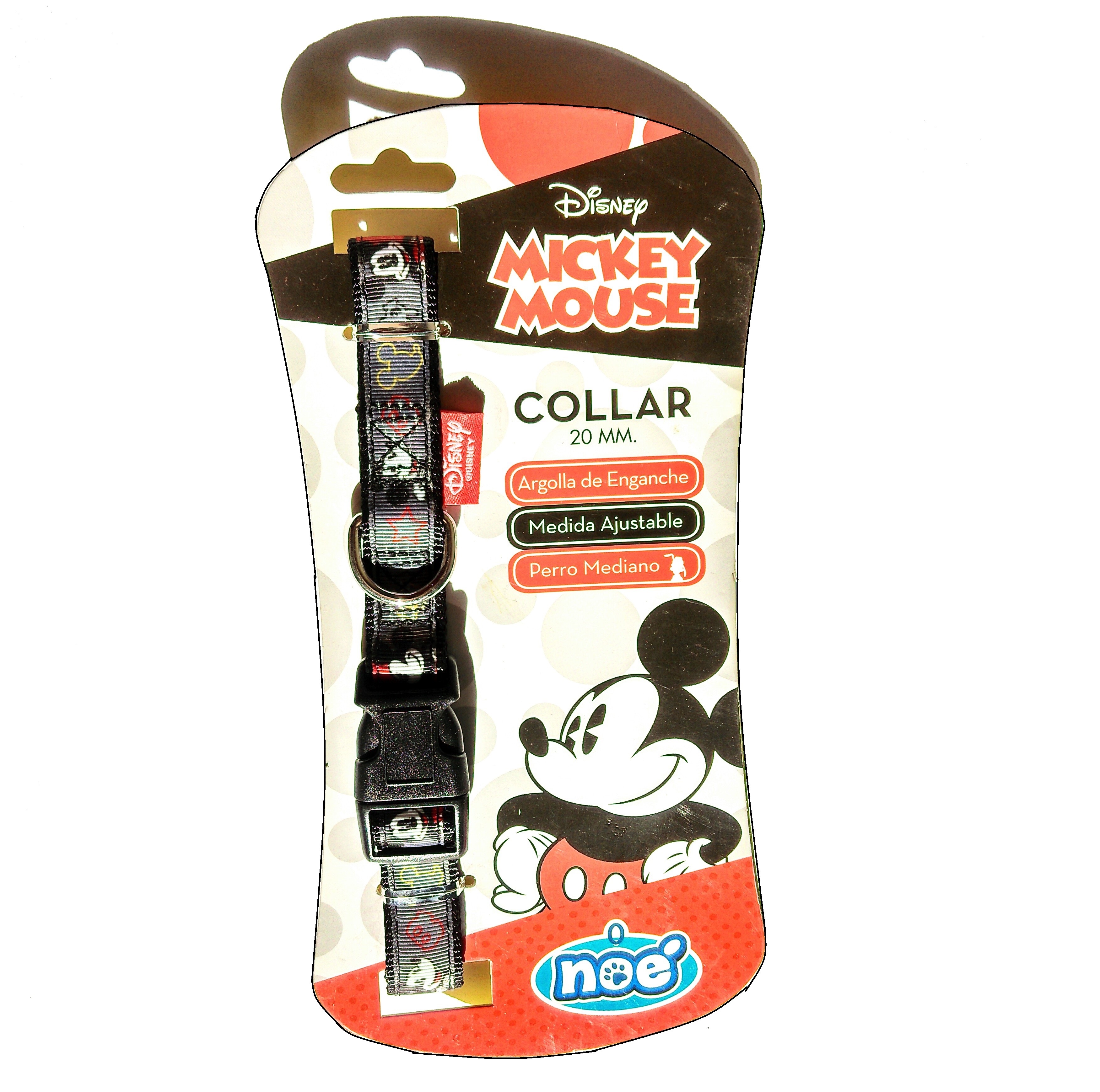 Collar mickey negro 20 mm