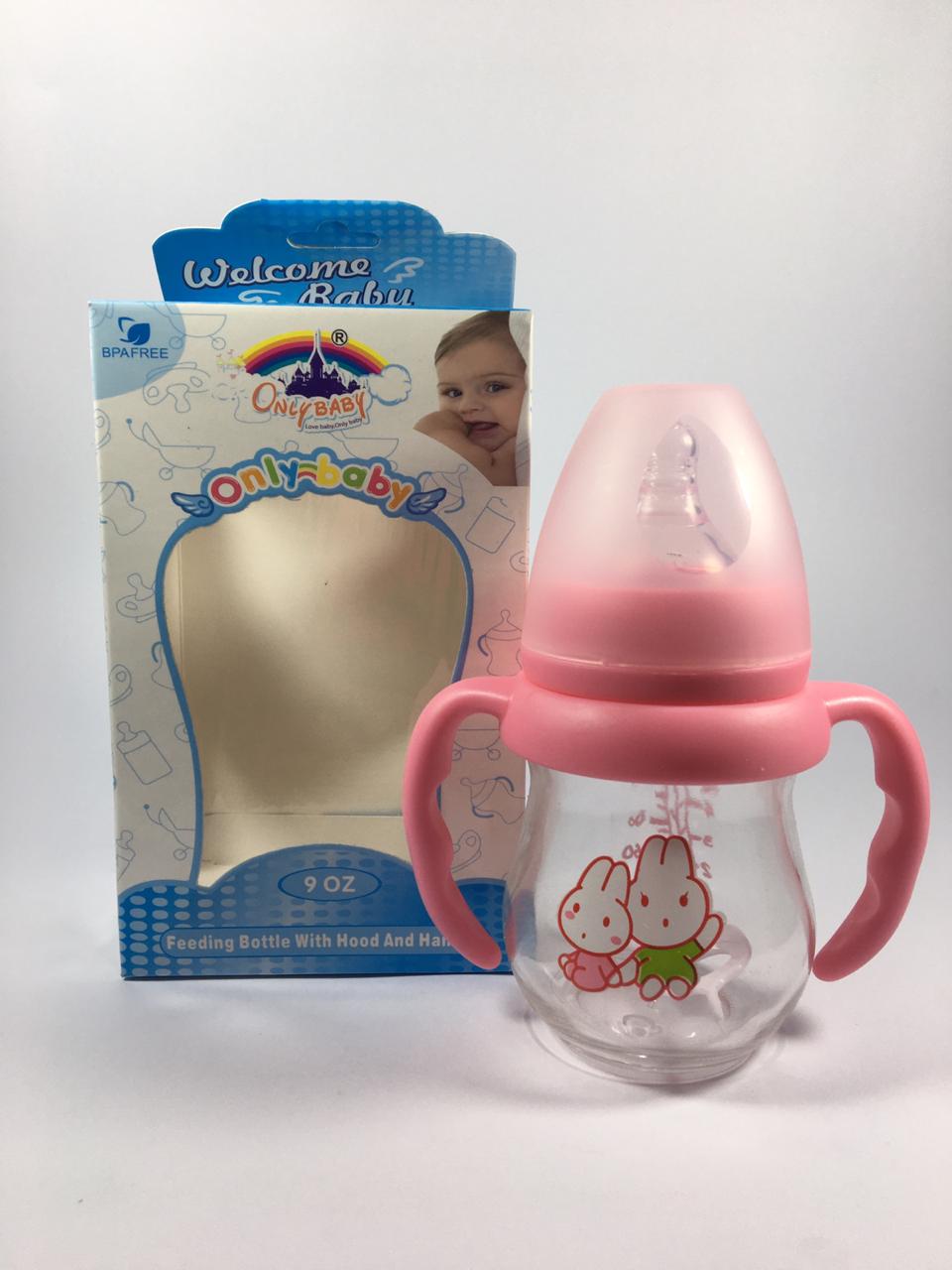 Click para tamaño original Mamadera vidrio con asas boca ancha 250ml