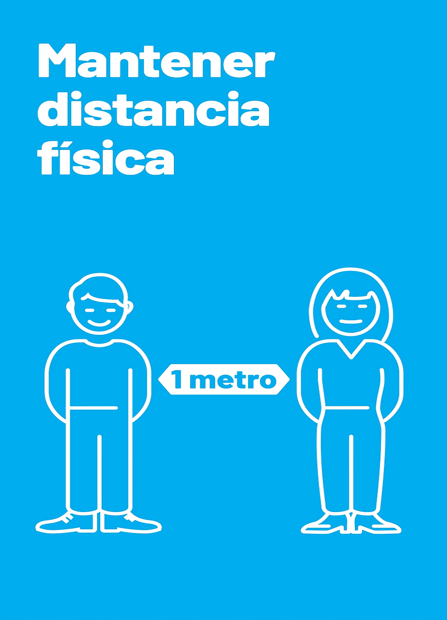 Click para tamaño original Señaletica mantener distancia física