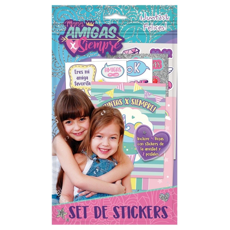 Set de stickers amigas x siempre