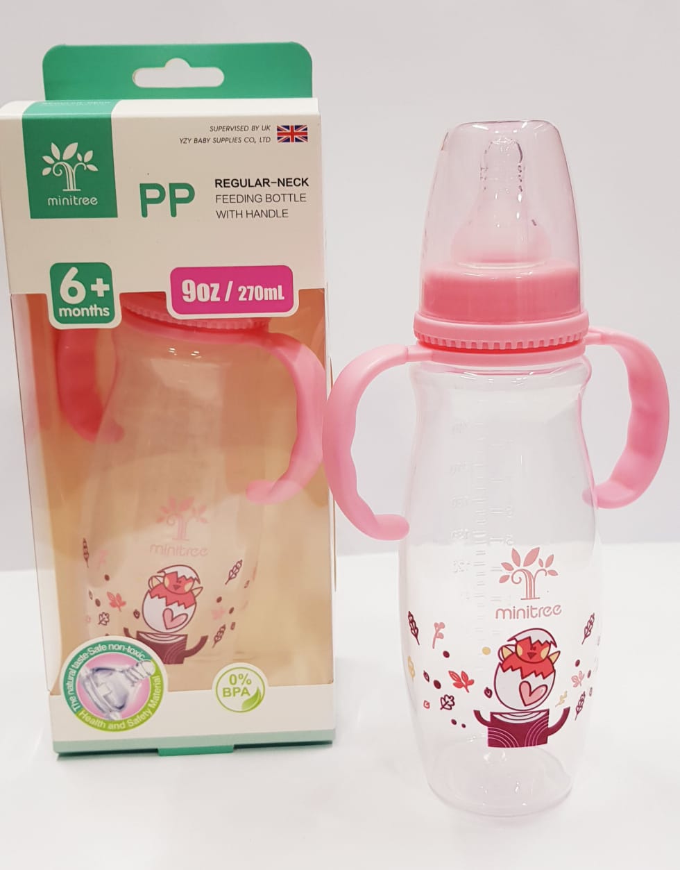 Mamadera minitree 270 ml rosada/celeste  (18)