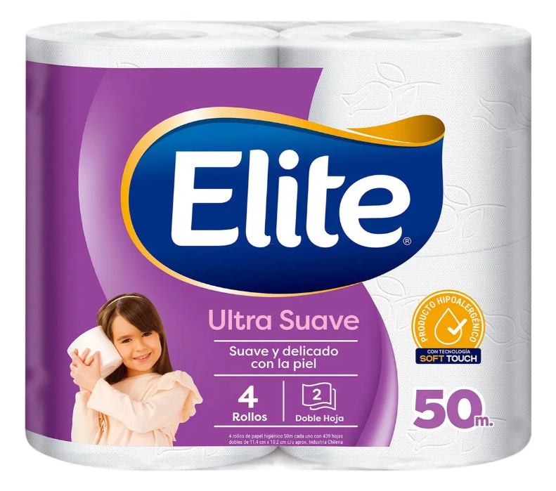 Papel higiénico elite x4 doble/h 50m (8)