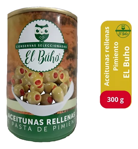 Click para tamaño original Aceitunas rellenas c/pimenton El Buho 280 g (12)