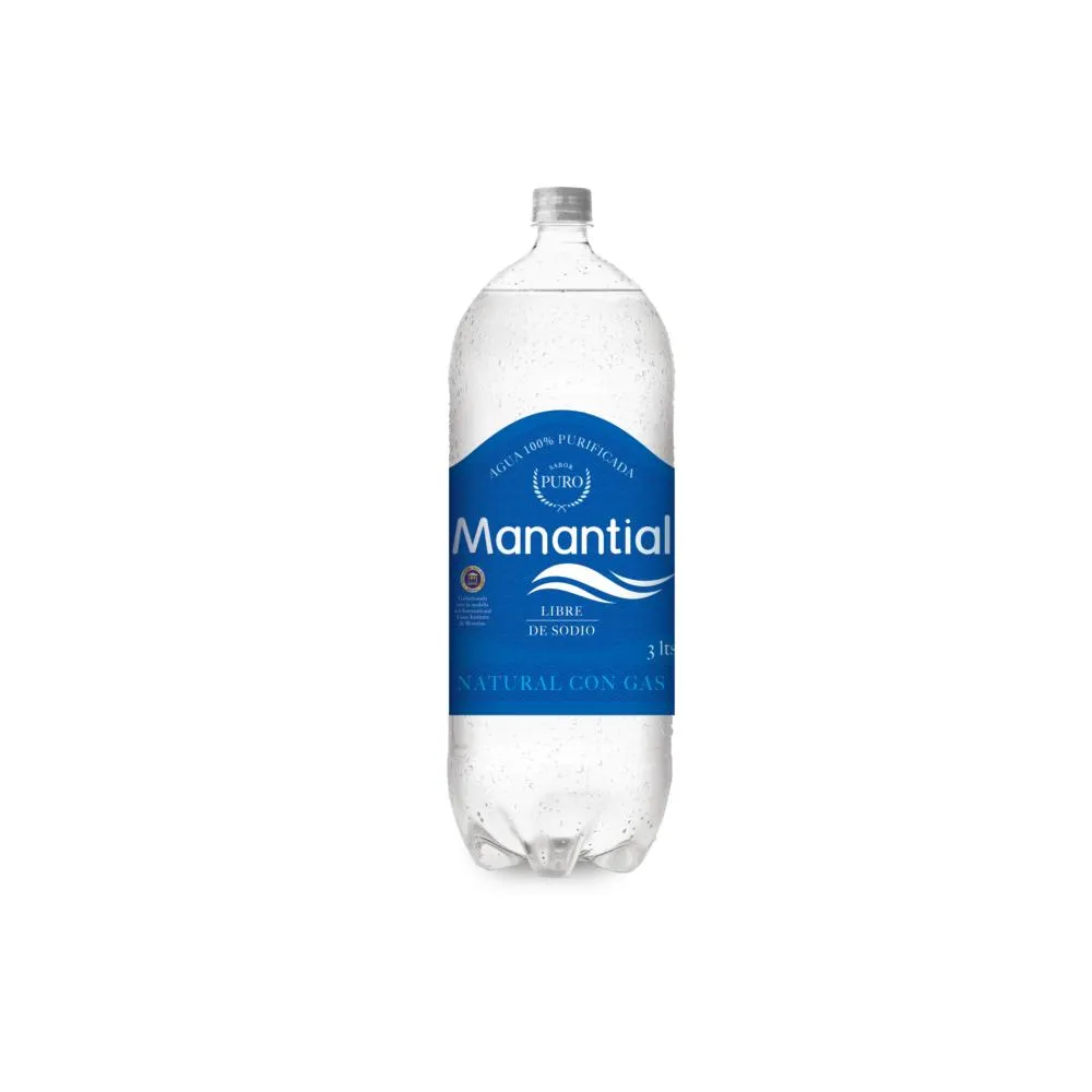 Agua purificada Gasificada Manantial 3L (6)