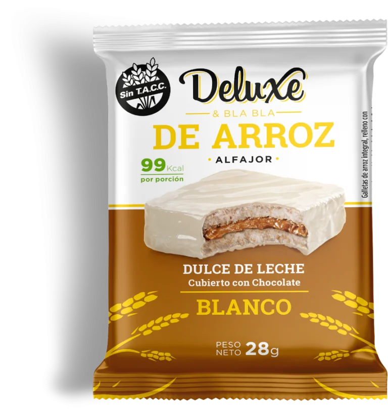 Alfajor de arroz sabor dulce de leche Deluxe 28 g (12)