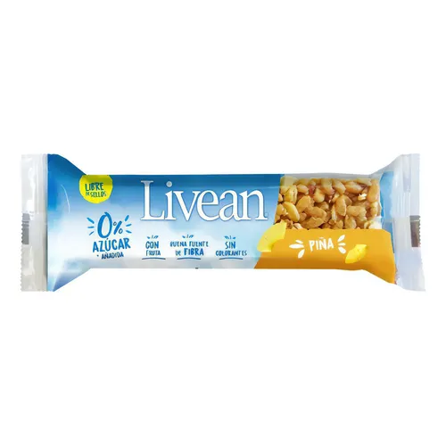 Barra cereal 0 azúcar piña Livean 23g