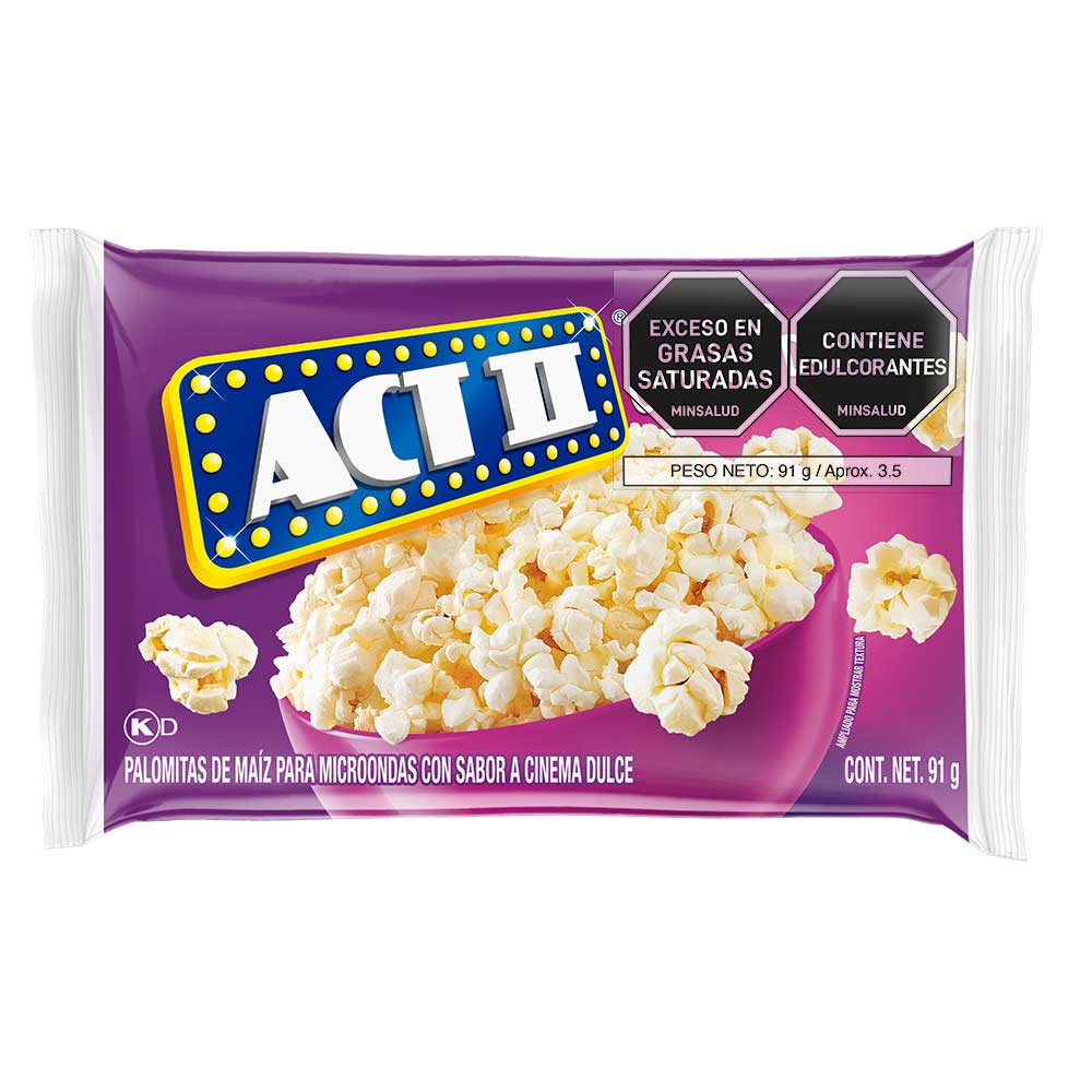 Palomitas de maíz dulce para microondas  ACT II 91g ( 18)