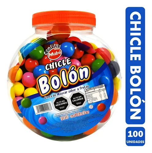 Chicle Bolón sabor frutas Mabu (100)