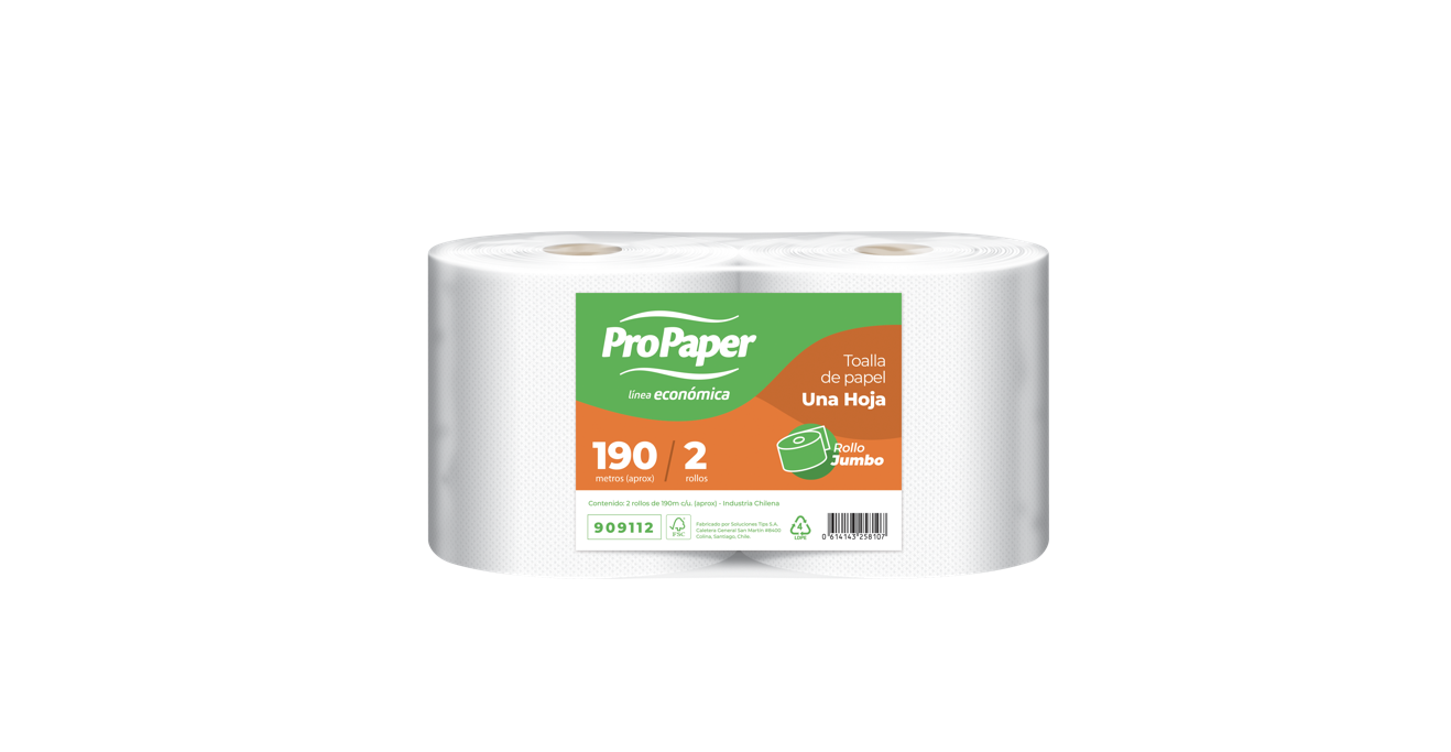 ProPaper x2 unid Toalla de papel una hoja 190 mts