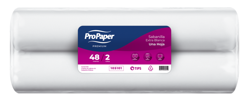 Sabanilla Prepicada Extra blanca Propaper 48 mts 2 unidades
