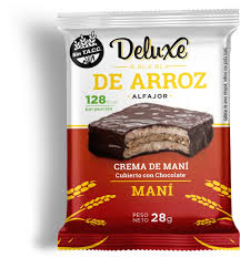 Alfajor de arroz sabor crema de maní Deluxe 28g (12).