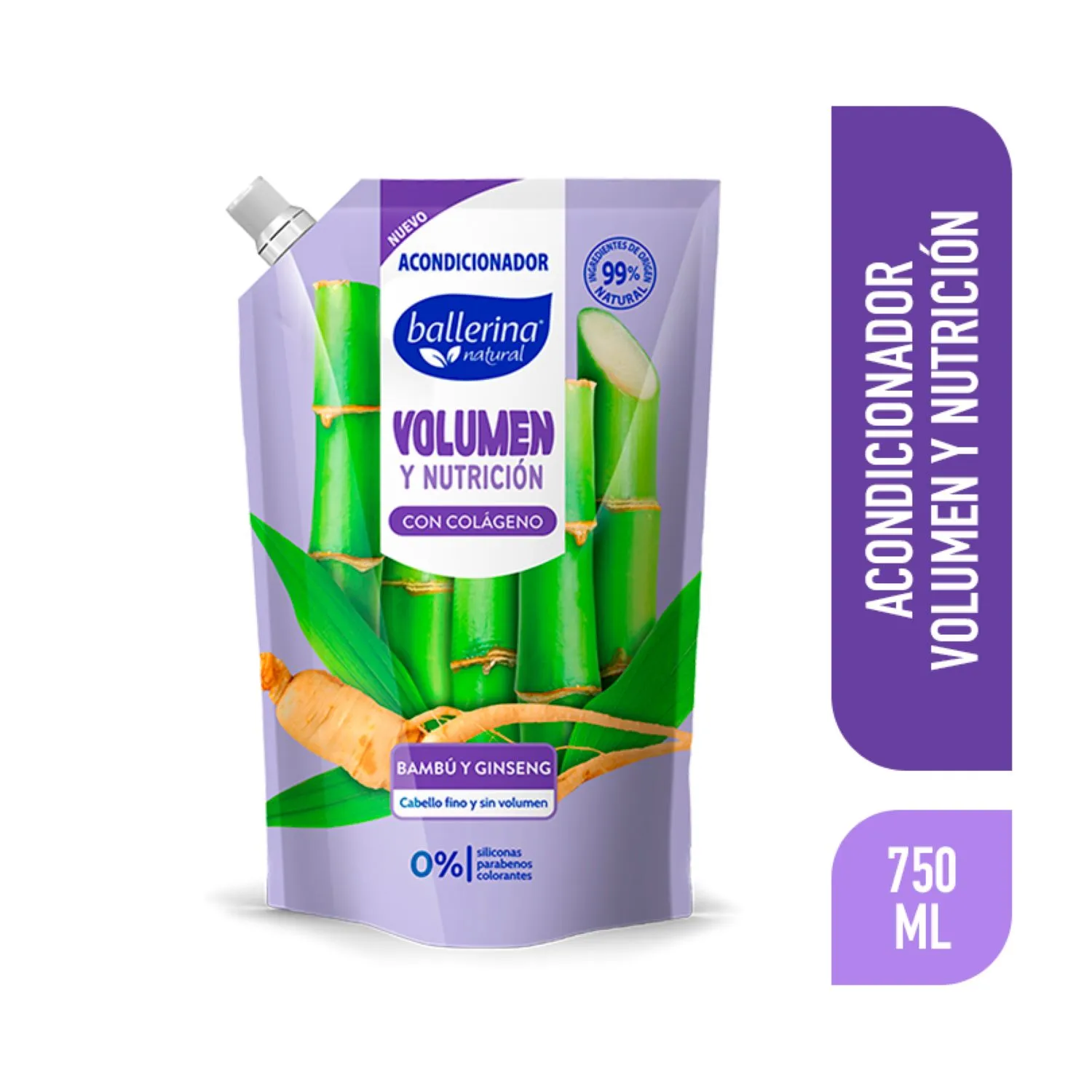 Ballerina Acondicionador Volumen/Nutrición 750ml (12)