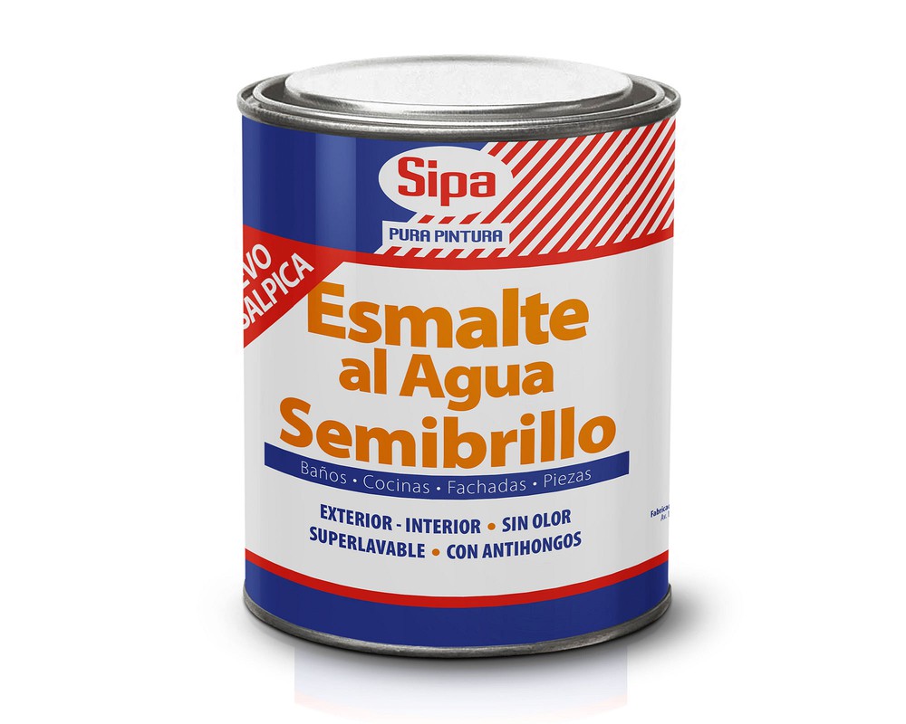 LITRO ESMALTE AGUA SEMI BRILLO BLANCO SIPA