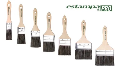 BROCHA ESTAMPA 1 1/2 CERDA GRIS MANGO MADERA