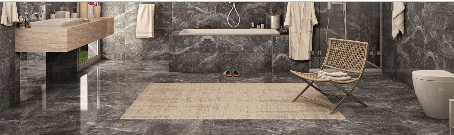 PORCELANATO 64 X 64 NERO EMPERADOR 2.05 MT X CAJA PORTOFERREIRA