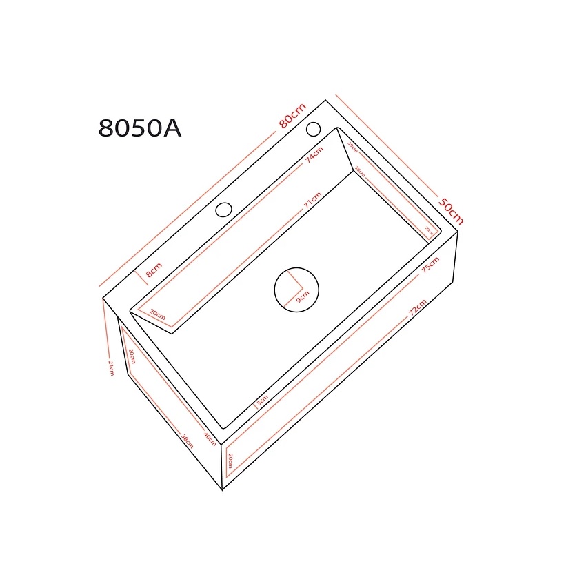 LAVAPLATO MDS8050-A BLACK 80 X 50 DOMSA