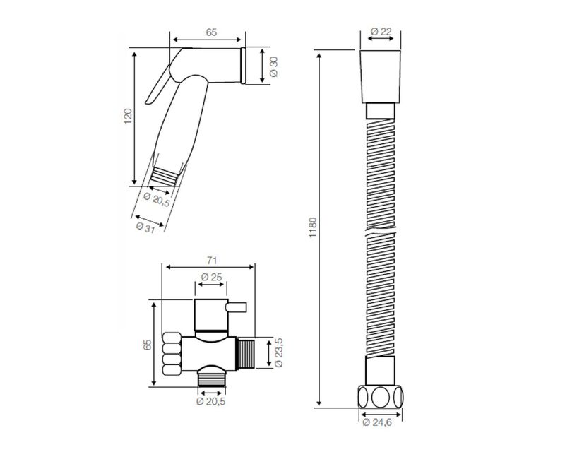 Griferia DUCHA HIGIENICA CON ADAPTADOR FANALOZA