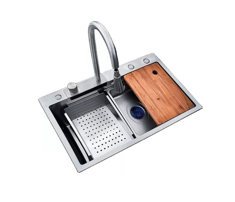 Click para tamaño original LAVAPLATO EMPOTRAR MULTIFUNCIONAL 75 X 46 X 21 C/GRIFERIA/DESAGUE/SIFON TEBISA