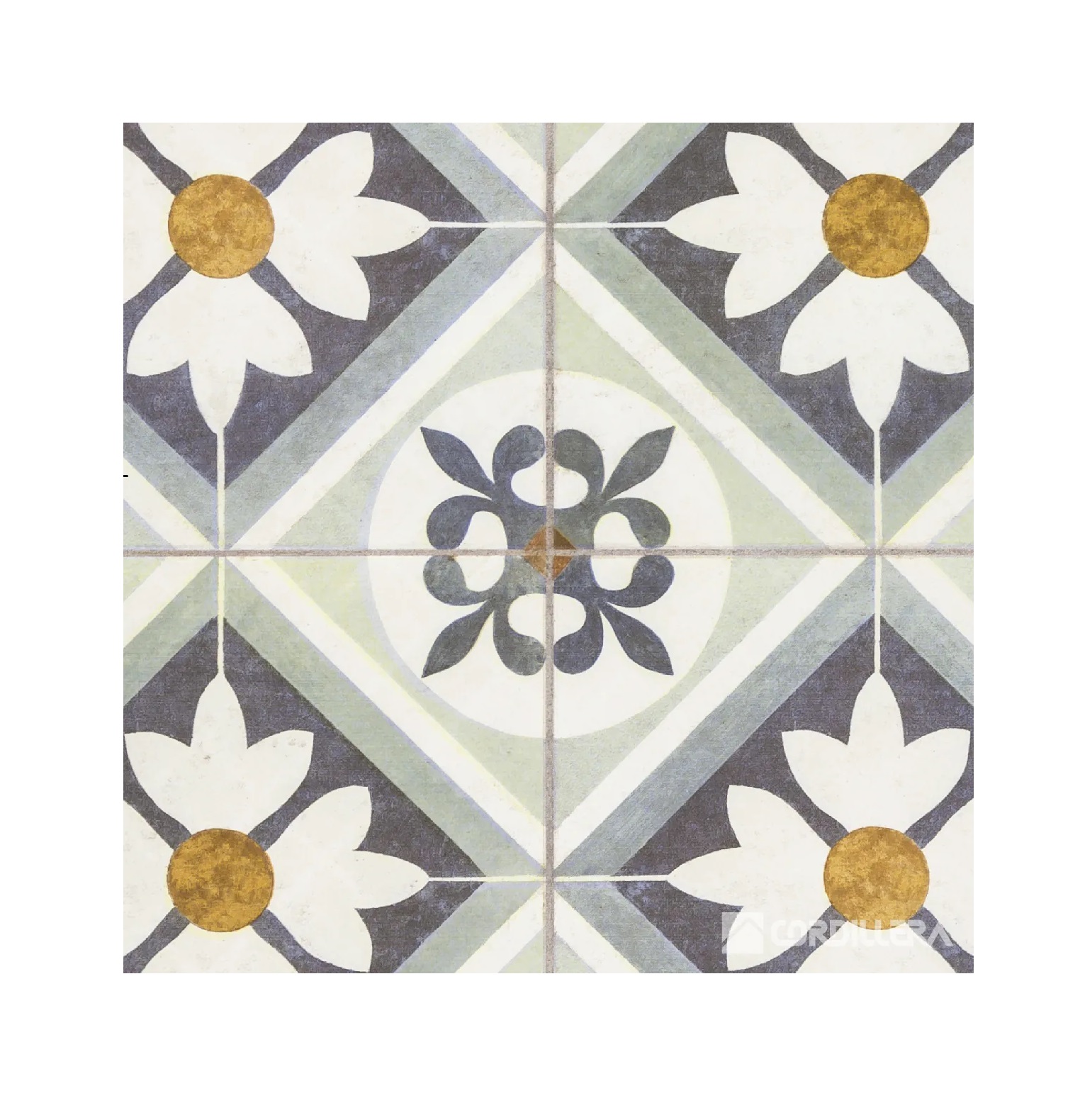 Click para tamaño original CERAMICA PISO 45 X 45 FLOWER BLUE 2.29 MT X CAJA CORDILLERA