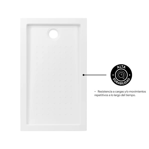 RECEPTACULO DUCHA BLANCO C/DESAGUE Y SIFON CORRUGADO140 X 70 X 15 ACRILICO MOSAICO