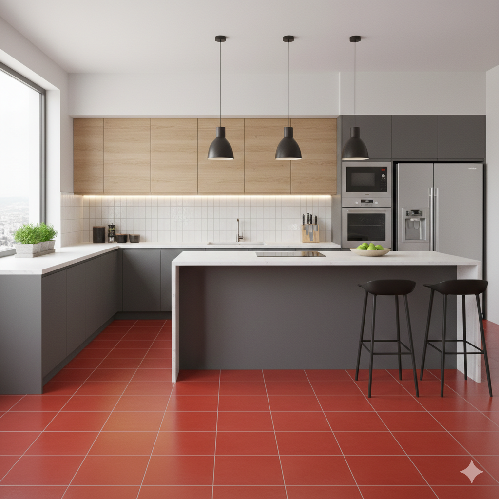 CERAMICA PISO 33 X 33 BALEARES ROJO 1.00 MT X CAJA ALCOR