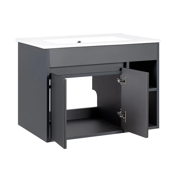 MUEBLE VANITORIO 60 X 46 LILLE DARK GRAY TEXTURADO MOSAICO