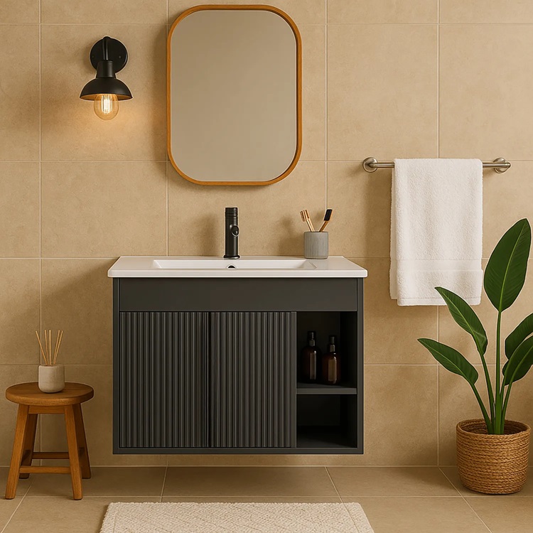 MUEBLE VANITORIO 60 X 46 LILLE DARK GRAY TEXTURADO MOSAICO