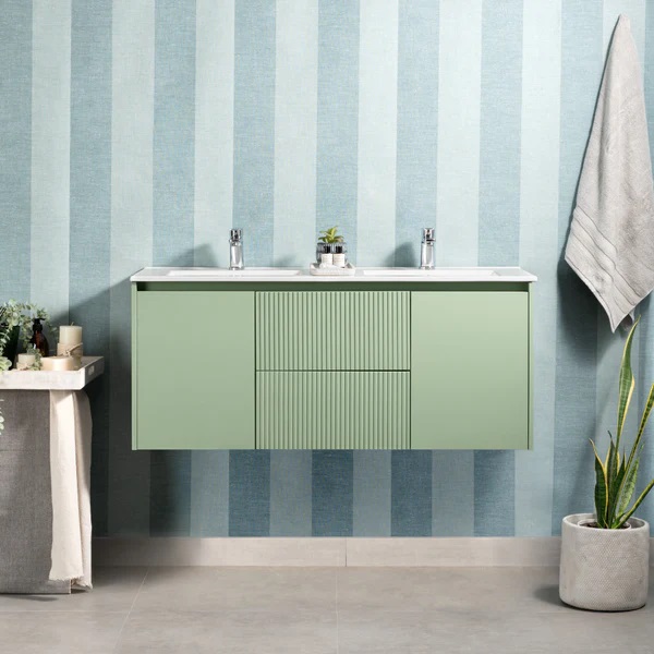 MUEBLE VANITORIO 120 X 46 SOPHIE SAGE GREEN TEXTURADO MOSAICO