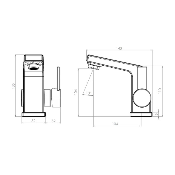 GRIFERIA MONO. LAVAMANOS RIDOTTI CROMO