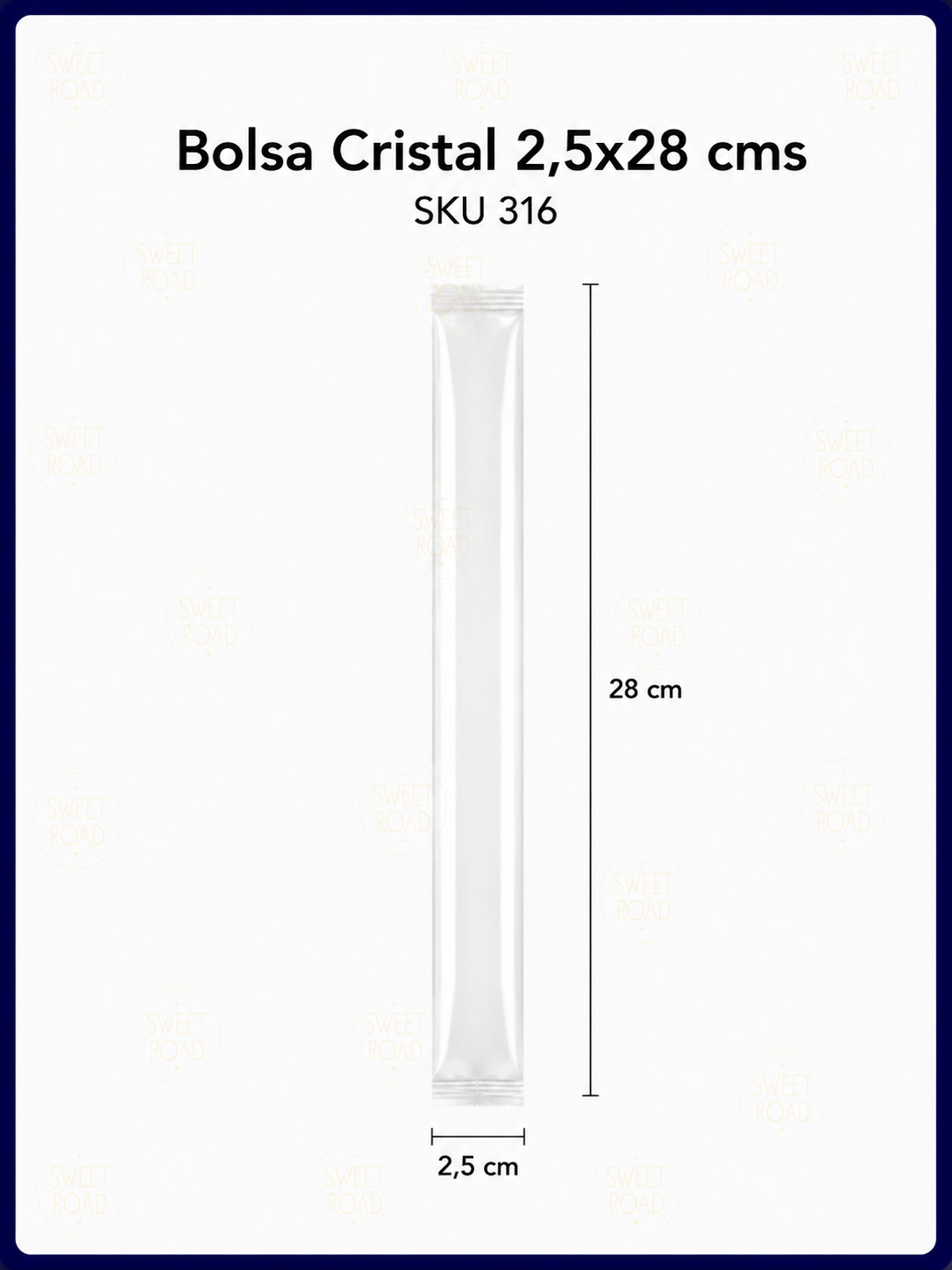 Bolsa Cristal 2,5x28 cm