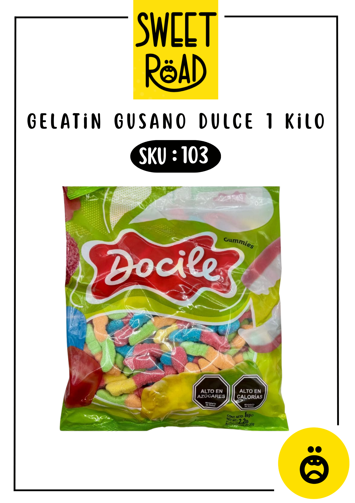 Gelatin Gusano Acido 1 kilo