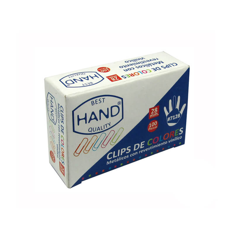 Clip de colores 28 mm hand 100 u