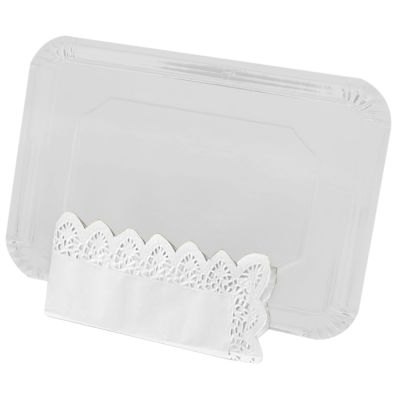 Bandeja de torta rectangular con blonda N14 (100)