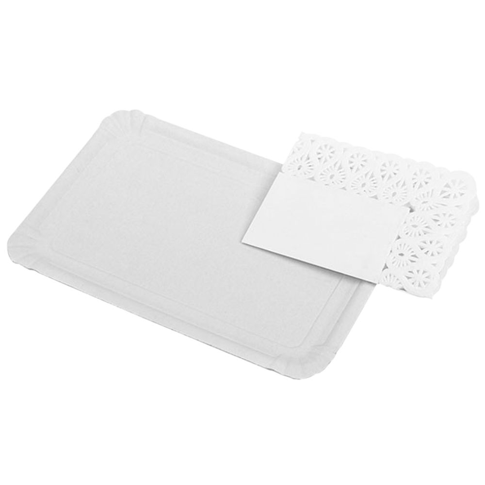 Bandeja de torta rectangular con blonda N13 (100)