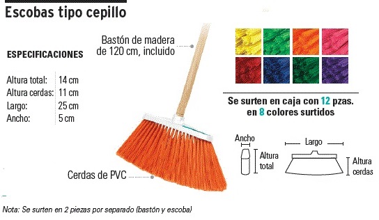 Escoba vinilo tipo cepillo Klintek Chica 25cm(12)
