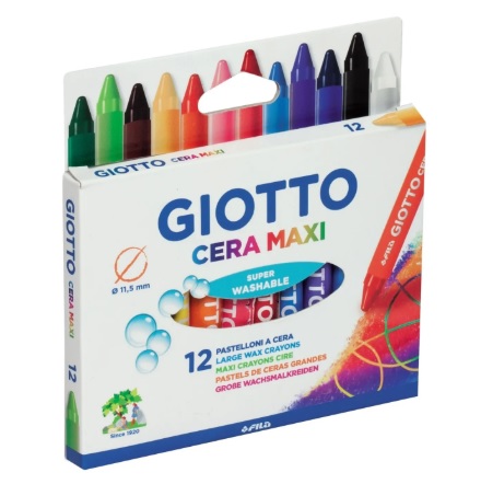 Giotto caja de lápices de cera jumbo maxi 12u.(10)