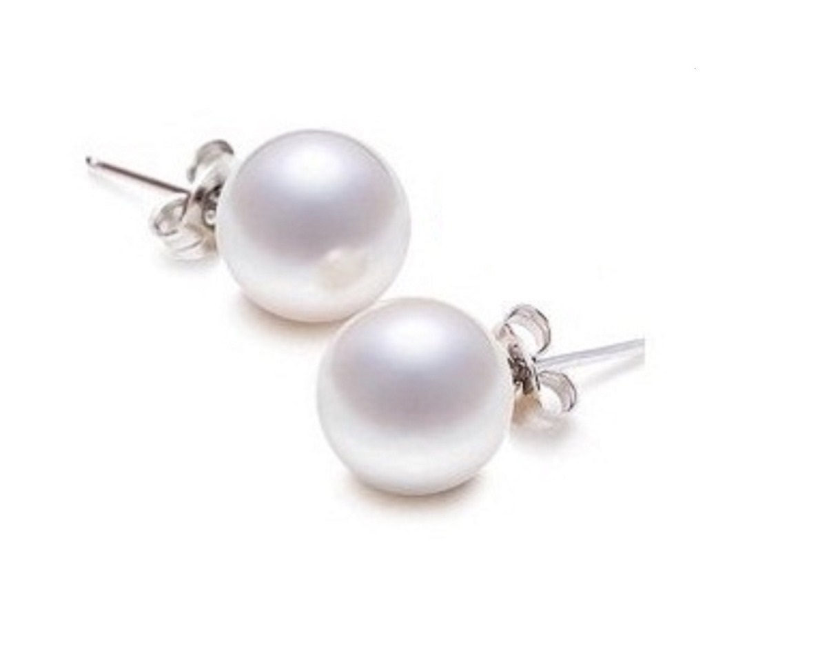 Par de aros perla brillante