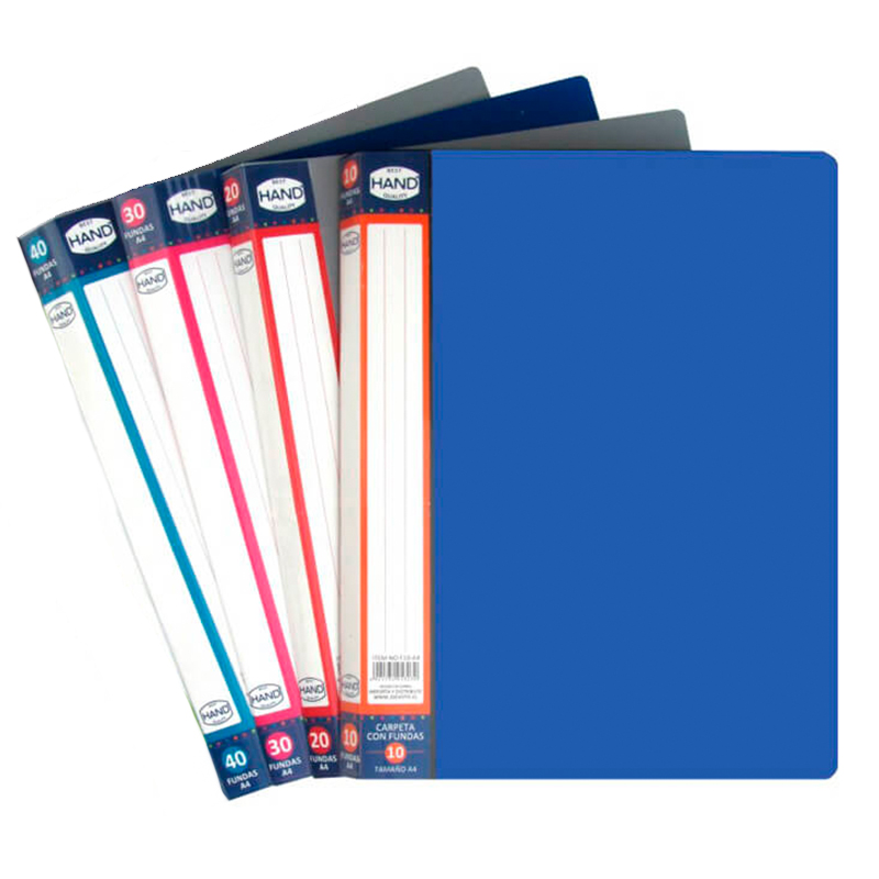 Carpeta con 30 fundas Tamaño oficio Hand