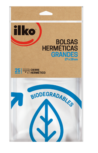 Paquete bolsa cierre fácil ilko 27 * 28 x 25u (12)