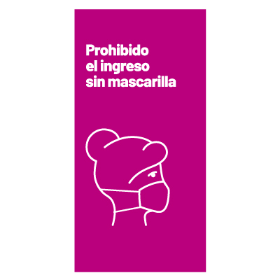 Señaletica no ingresar sin mascarilla
