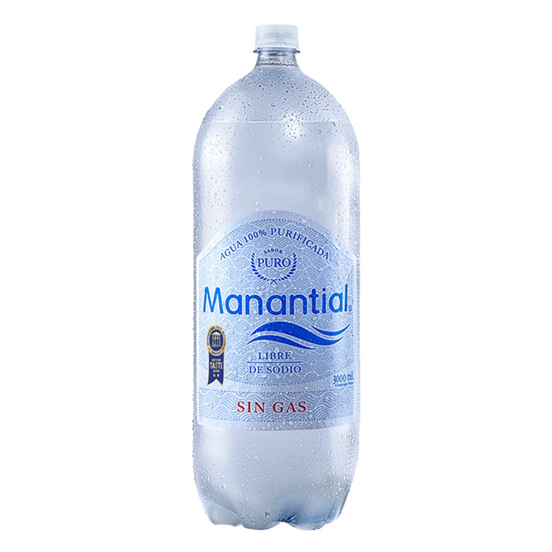 Agua purificada sin gas Manantial 3L (6)