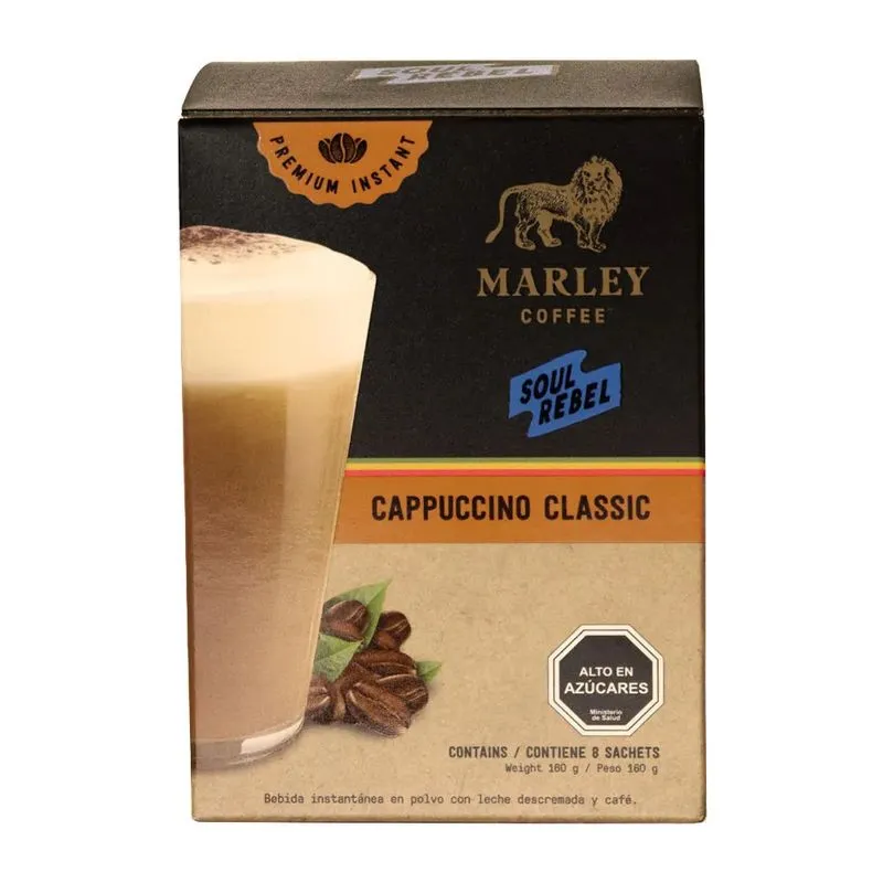 Café caja sabor cappuccino classic Marley Coffe 160 g (24)