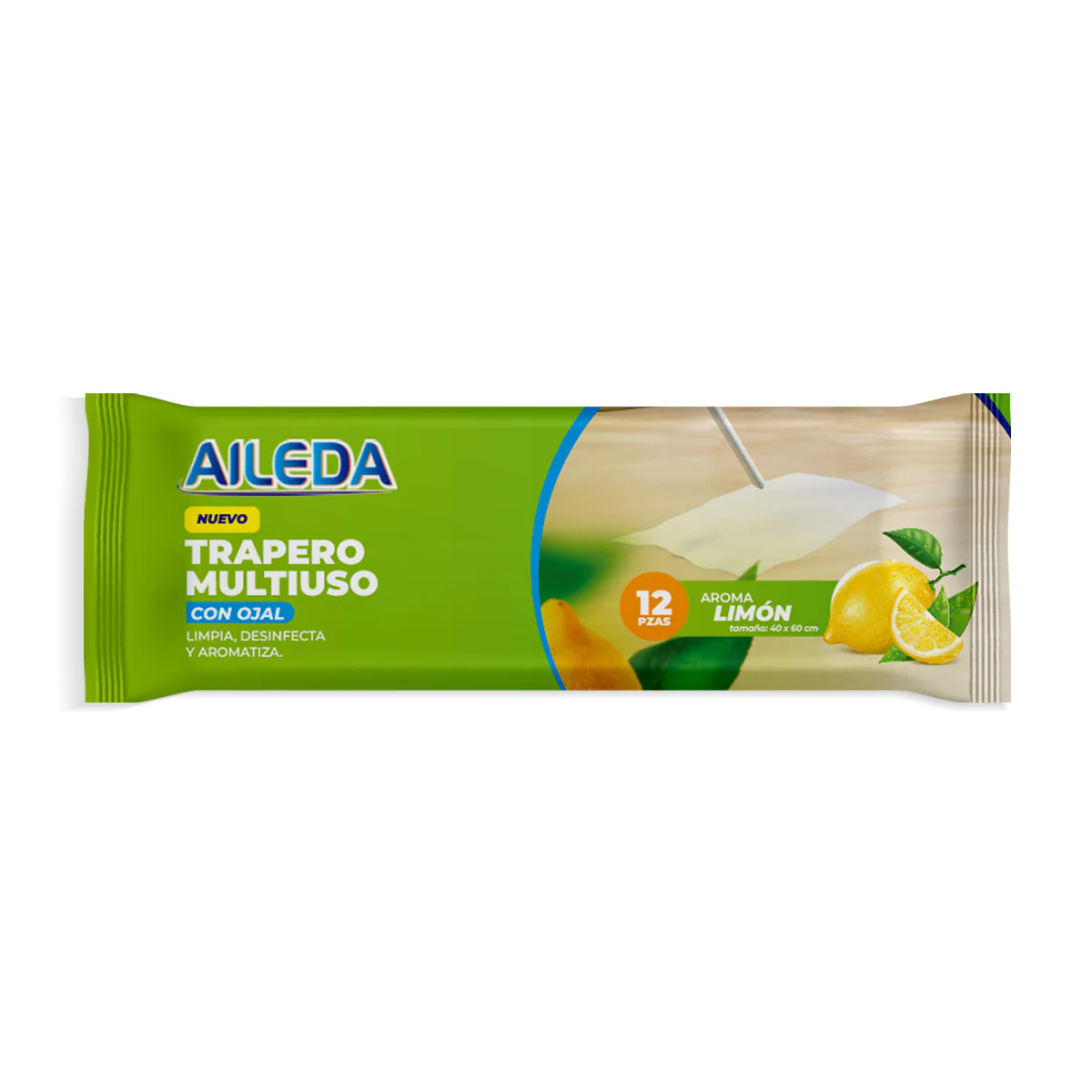 Aileda Trapero húmedo desinfectante limón 12u.(10)