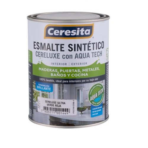ESMALTE AQUA TECH NEGRO CERESITA 1/4 galon