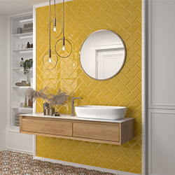 CERAMICA MURO 10 X 20 AMARILLO BISEL MAINZU 1.00 MT X CAJA