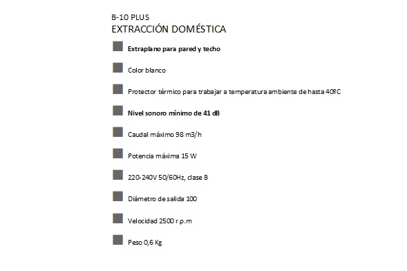 EXTRACTOR B10 PLASTICO 14 CTM.