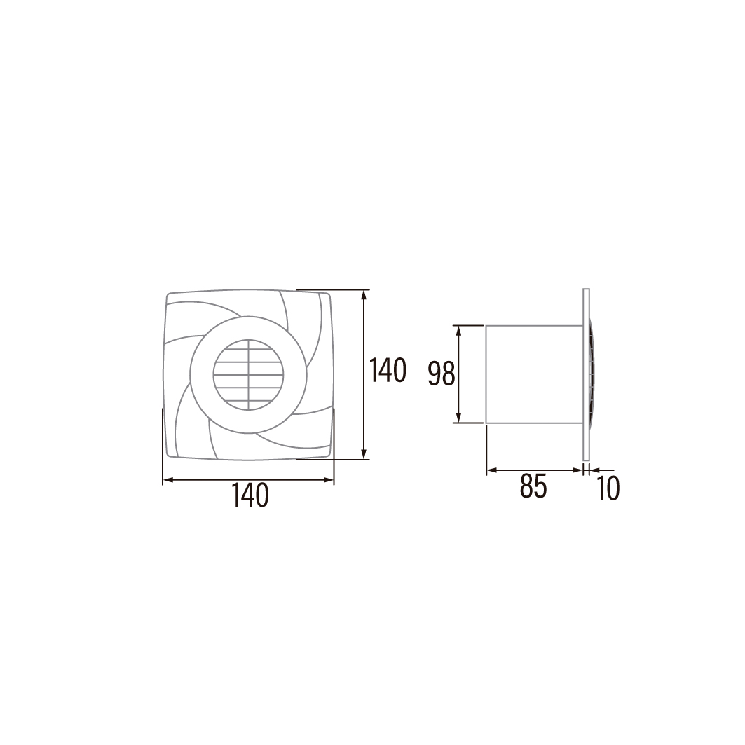 EXTRACTOR B10 PLASTICO 14 CTM.